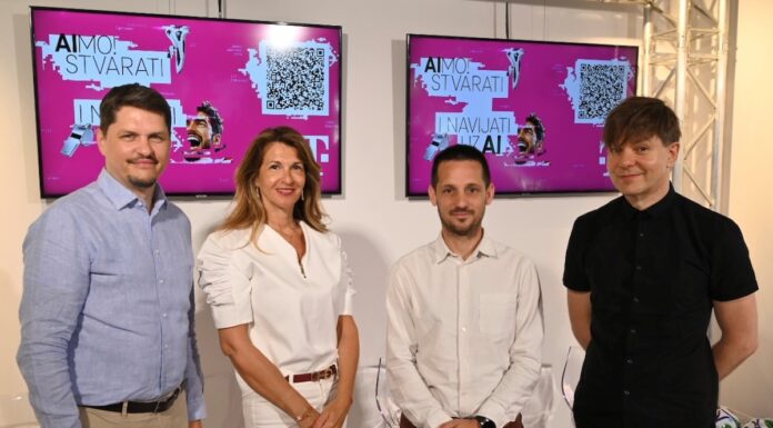 AIMO! stvarati i navijati uz AI - Igor Vukasović, Frankica Mitrović Mihić, Ivan Runje i Davor Bruketa; foto Hrvatski Telekom